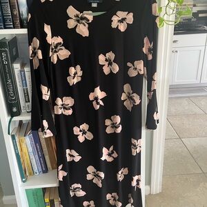 Tommy Hilfiger Black Maxi Dress with Pink Floral Print